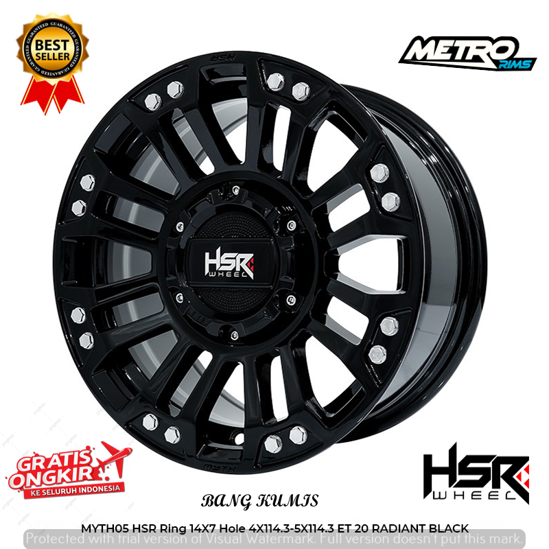 VELG RACING HSR MYTH05 RING 14 UNTUK MOBIL AVANZA XENIA L300 GRAND MAX FUTURA LIVINA-METRO RIMS