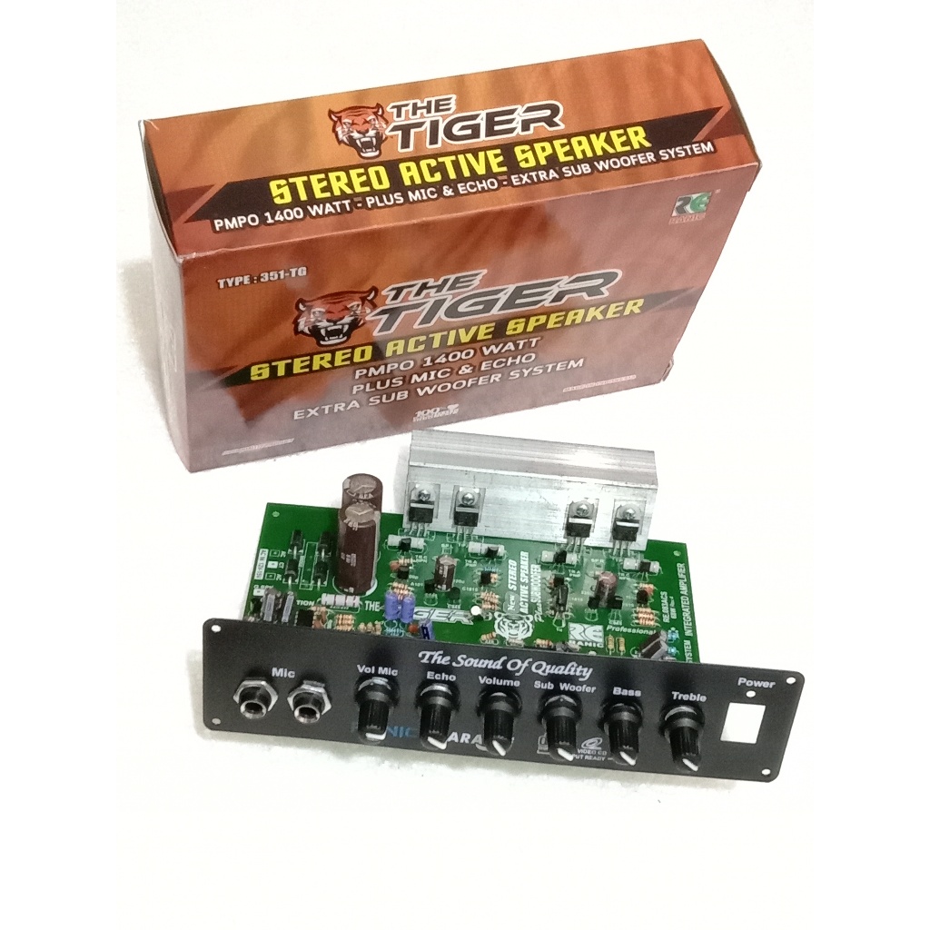 Kit Power Amplifier Speaker Aktif Stereo Karaoke Plus Echo 1400W PMPO TIGER