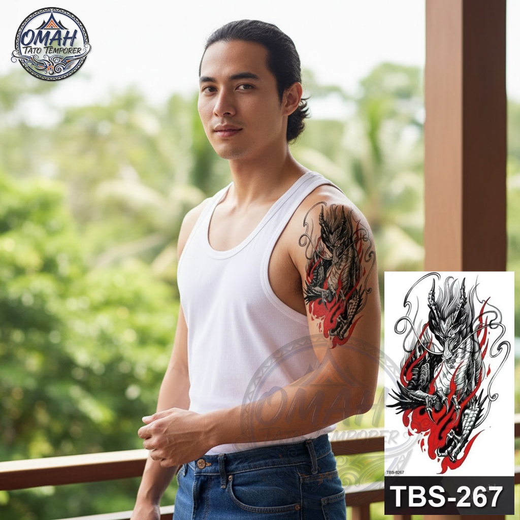 Tato Temporer Tatto Temporary Naga Anti Air Waterproof Tahan Lama 2-5 Hari TBS 8267