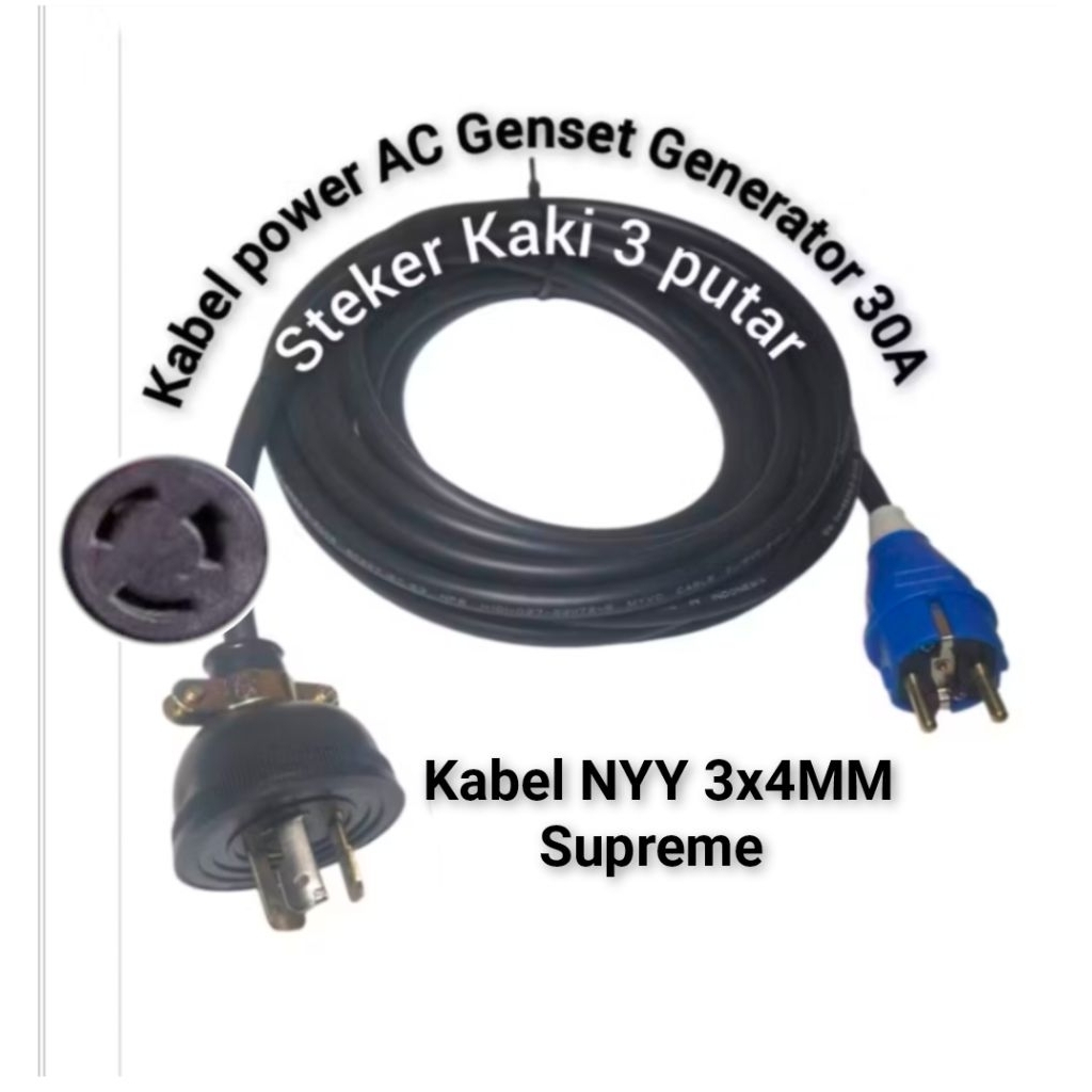 Kabel AC power Genset generator mesin Genset honda Yamaha Steker Colokan 3 kaki Penghubung mesin Gen