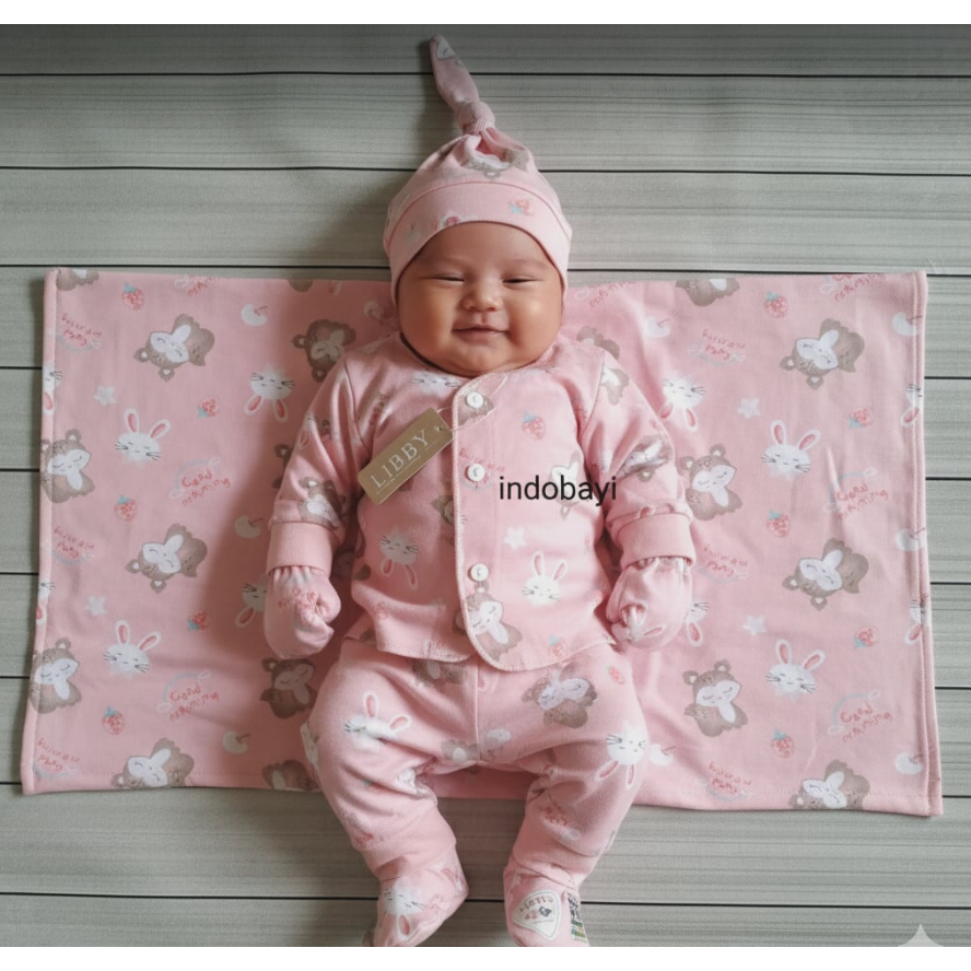 INDOBAYI Paket Newborn Baju Bayi Lahir Libby Velvet Junior Miyo Nanawa Custom