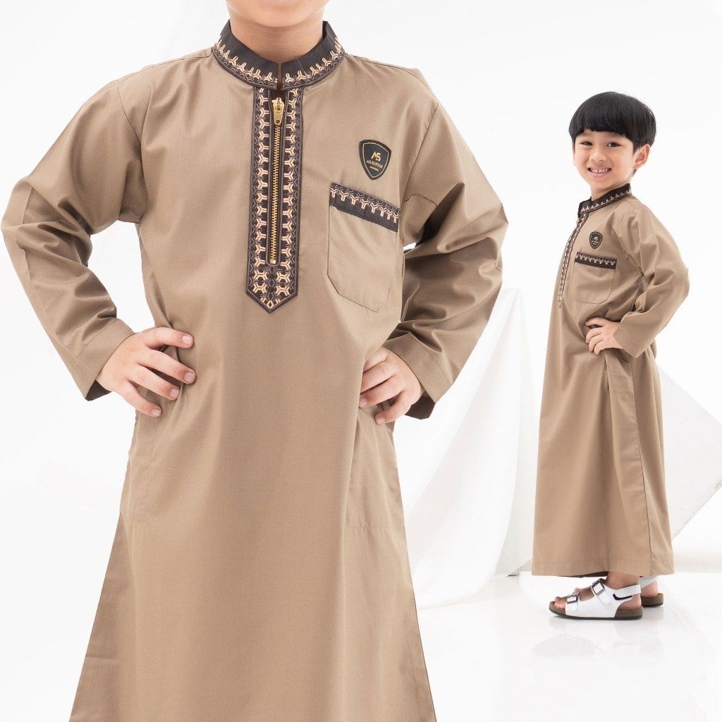 JUBAH ANAK BORDIR EKSKLUSIF 9 - 16 THN LENGAN PANJANG, ZAHDAN SERIES