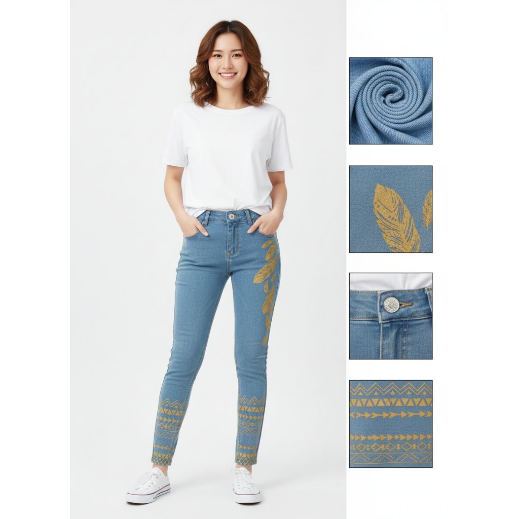 Wr Up pants skinny jeans Branded celana panjang denim wanita