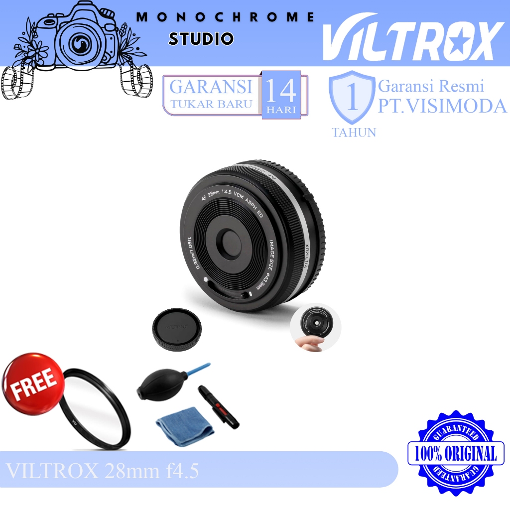 VILTROX 28mm f4.5 Pancake Lens for Fujifilm X Mount Lensa Kamera Garansi Resmi