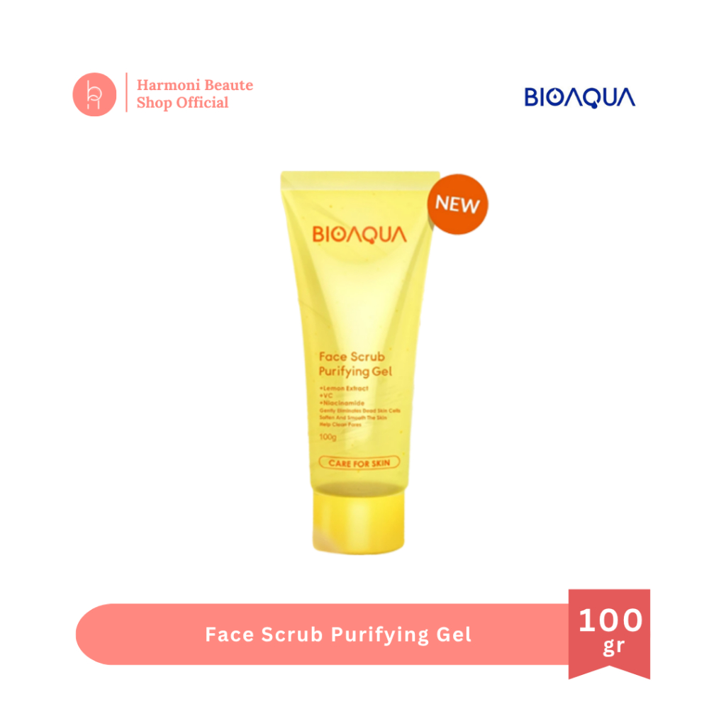 Harmoni Beaute - BIOAQUA New Face Scrub Purifying Gel 100g Scrub Wajah Facial Exfoliating Gel Wajah