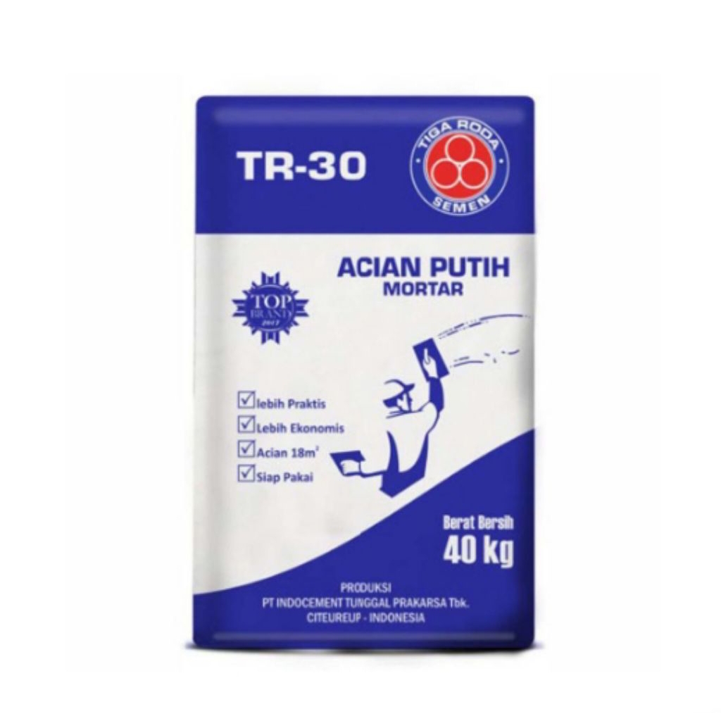 SEMEN PUTIH ACIAN PUTIH MORTAR TR 30 TIGA RODA TIGARODA 40KG