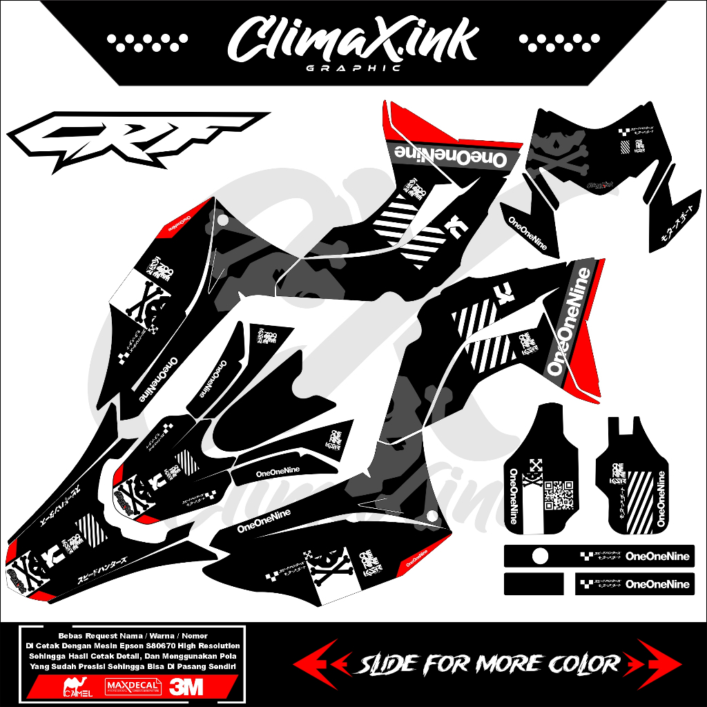 DECAL STICKER CRF 150L TEMA KSR / Decal CRF Oneonenine