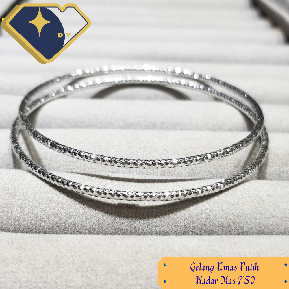Gelang Bangle mas Putih Kadar mas Putih 750