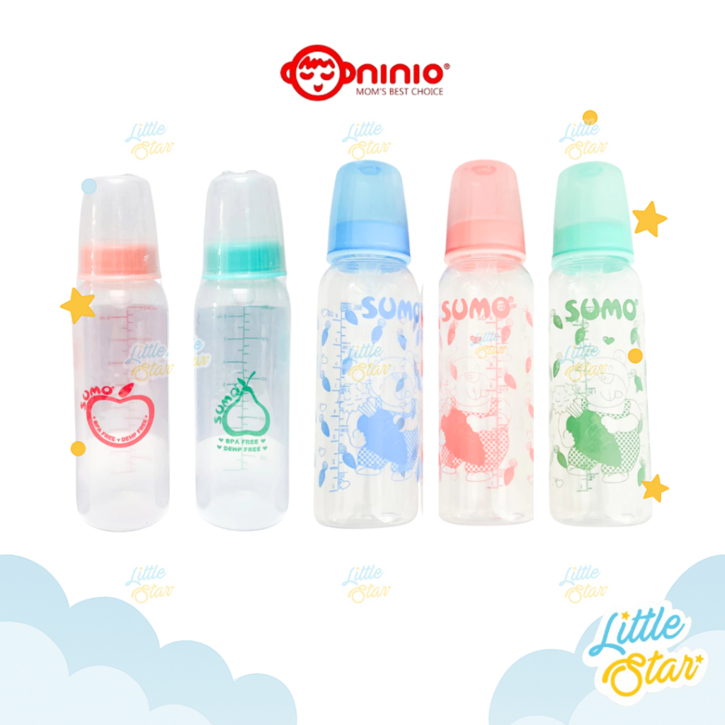 Botol Dot Susu Asi Sumo Ninio Round Bottle Tempat Minum Anak BPA Free