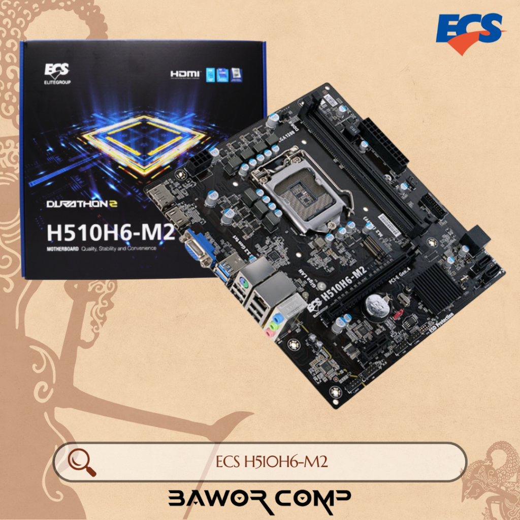 Motherboard ECS H510H6-M2 LGA 1200 With NVme - Mobo H510M