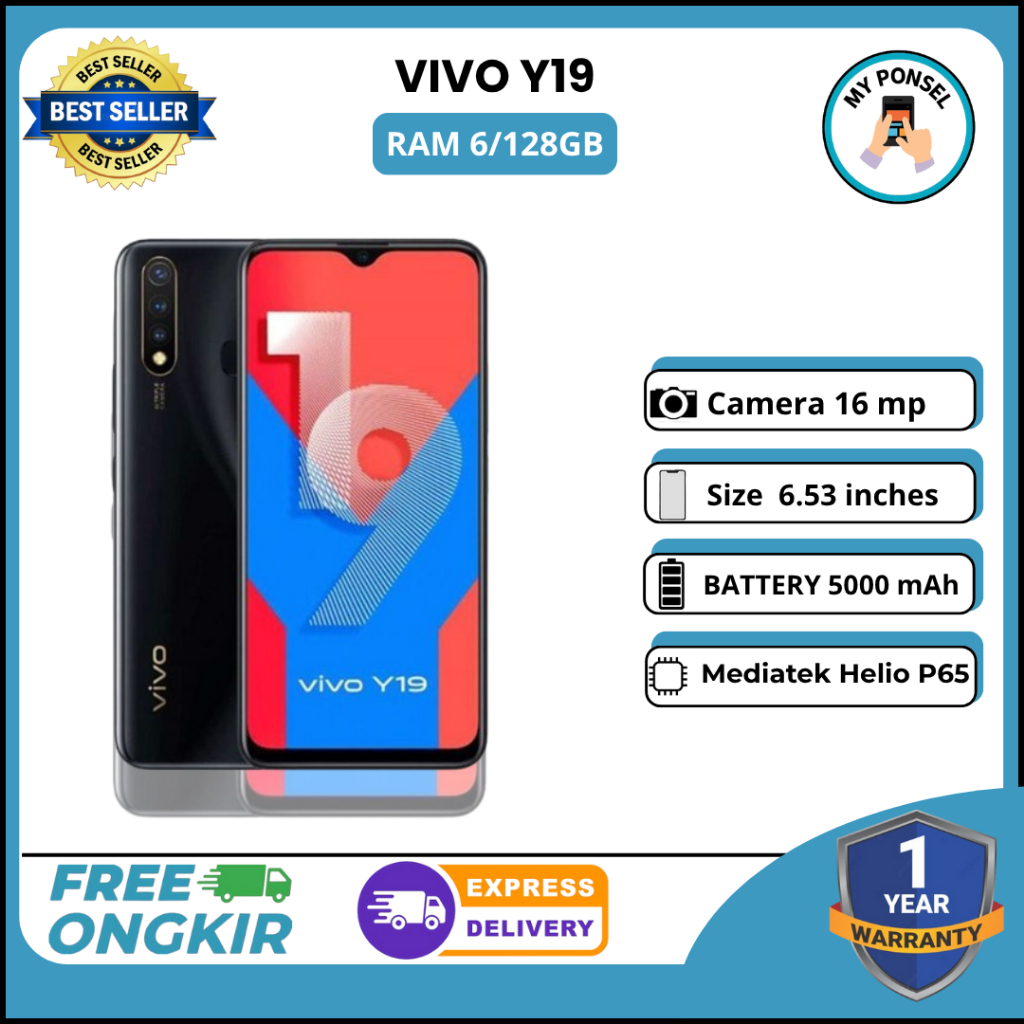 11.11 BIG SALE SMARTPHONE VIVO Y19 FULL SET RAM 6/128GB 8/256GB GARANSI 12 BULAN