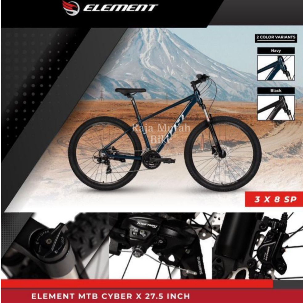 sepeda gunung mtb 27,5 inch element cyber X 8 speed frame alloy