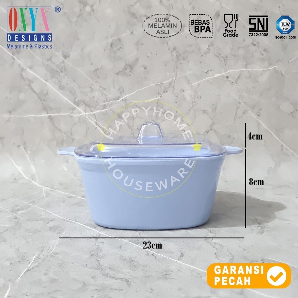 Mangkok Sayur Besar Melamin Tutup Mika Akrilik Segi Kotak Putih Warna Awet Murah Tebal Tahan Panas A