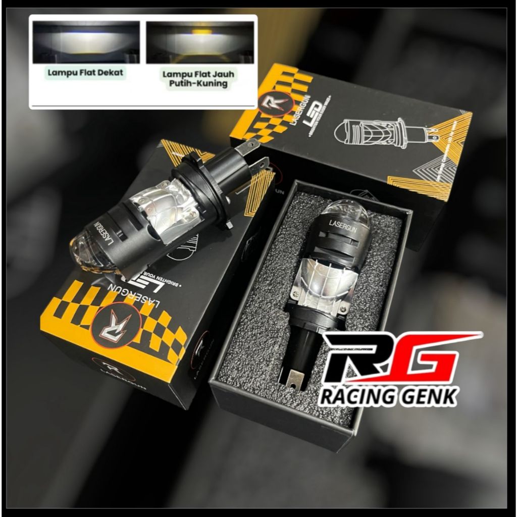 Lampu LED projector biled H4 Projector H4 Mini Projector Lens Lensa Motor Mobil Headlamp 45W