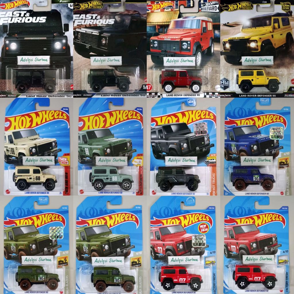 hotwheels hot wheels land rover defender 90 factory sealed short card premium fast & furious fleet r