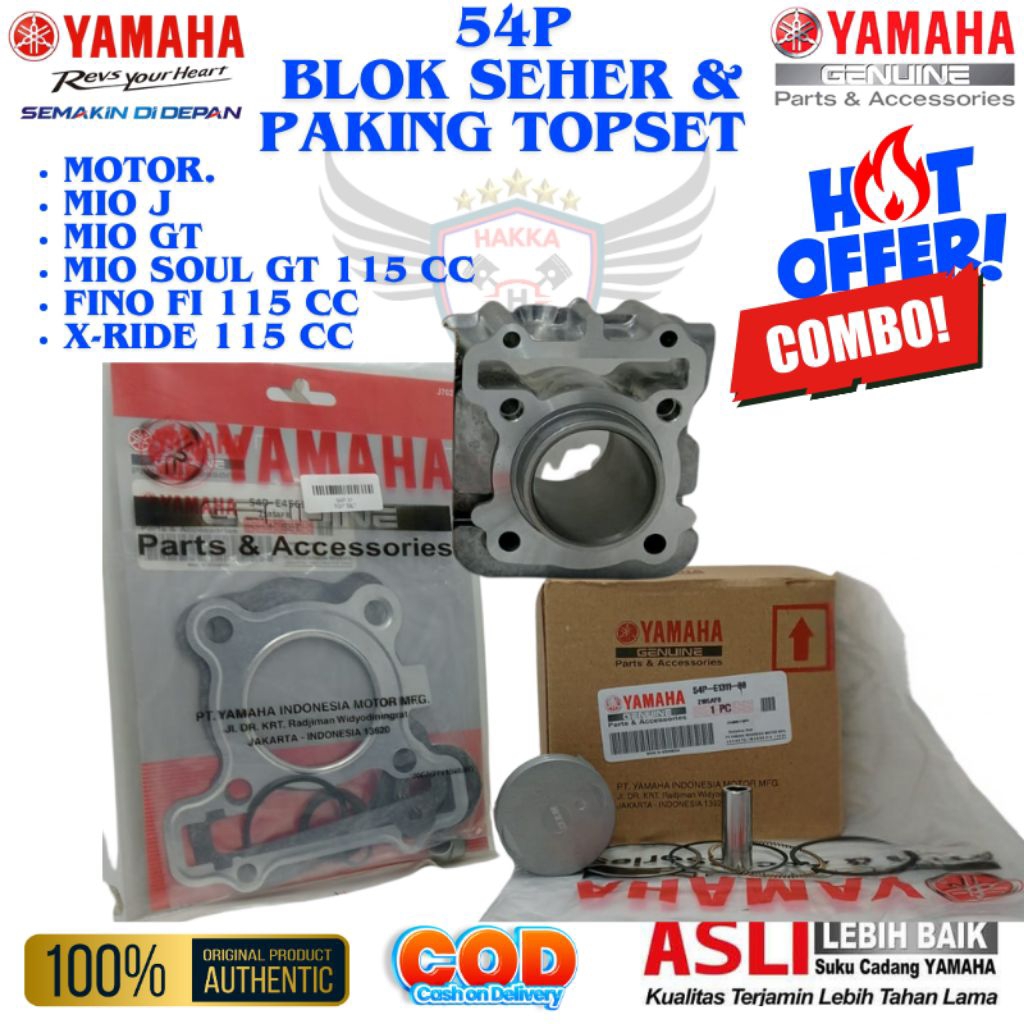 54P ORIGINAL BLOK SEHER + TOP SET YAMAHA MIO SOUL GT 115 YAMAHA MIO GT 115 YAMAHA FINO F1 115 YAMAHA