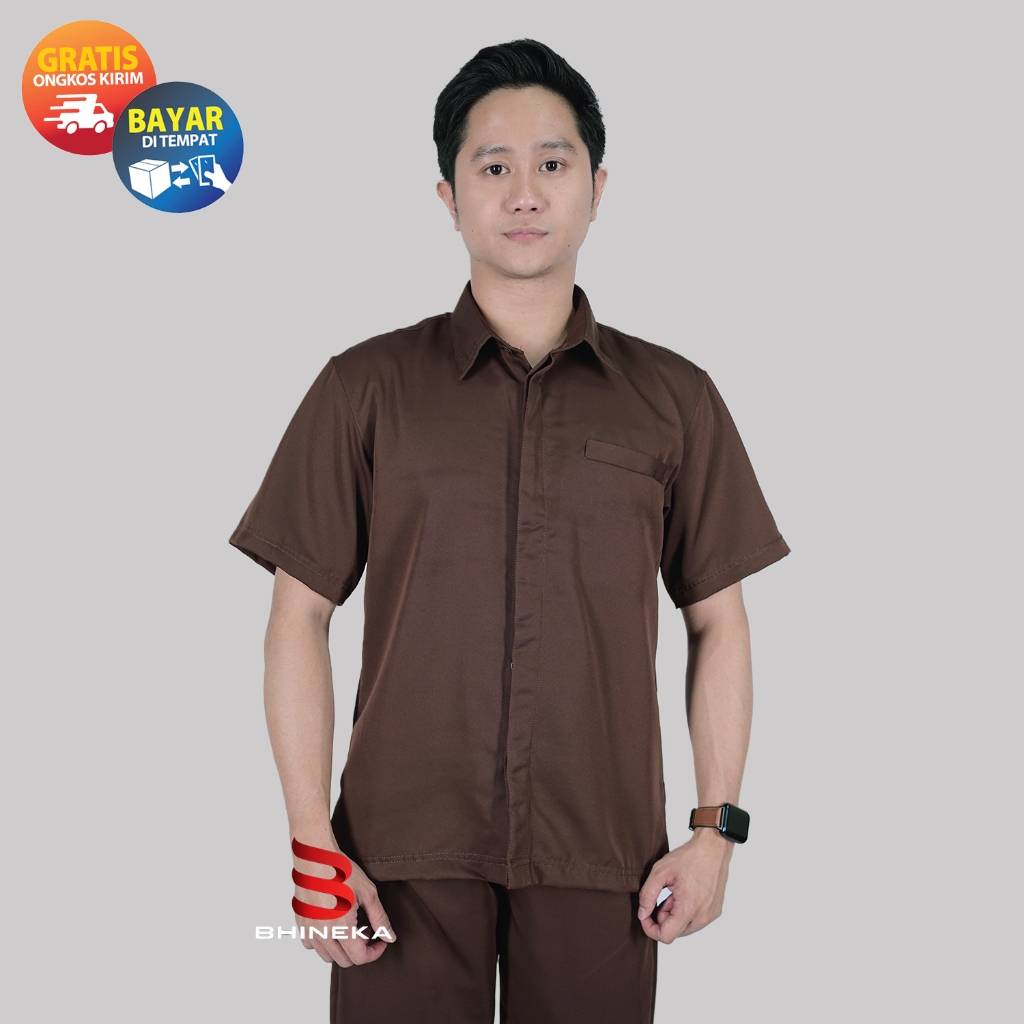 Seragam Safari Terbaru 2025 Setelan Safari Satpam Security Warna Coklat Lengan Panjang