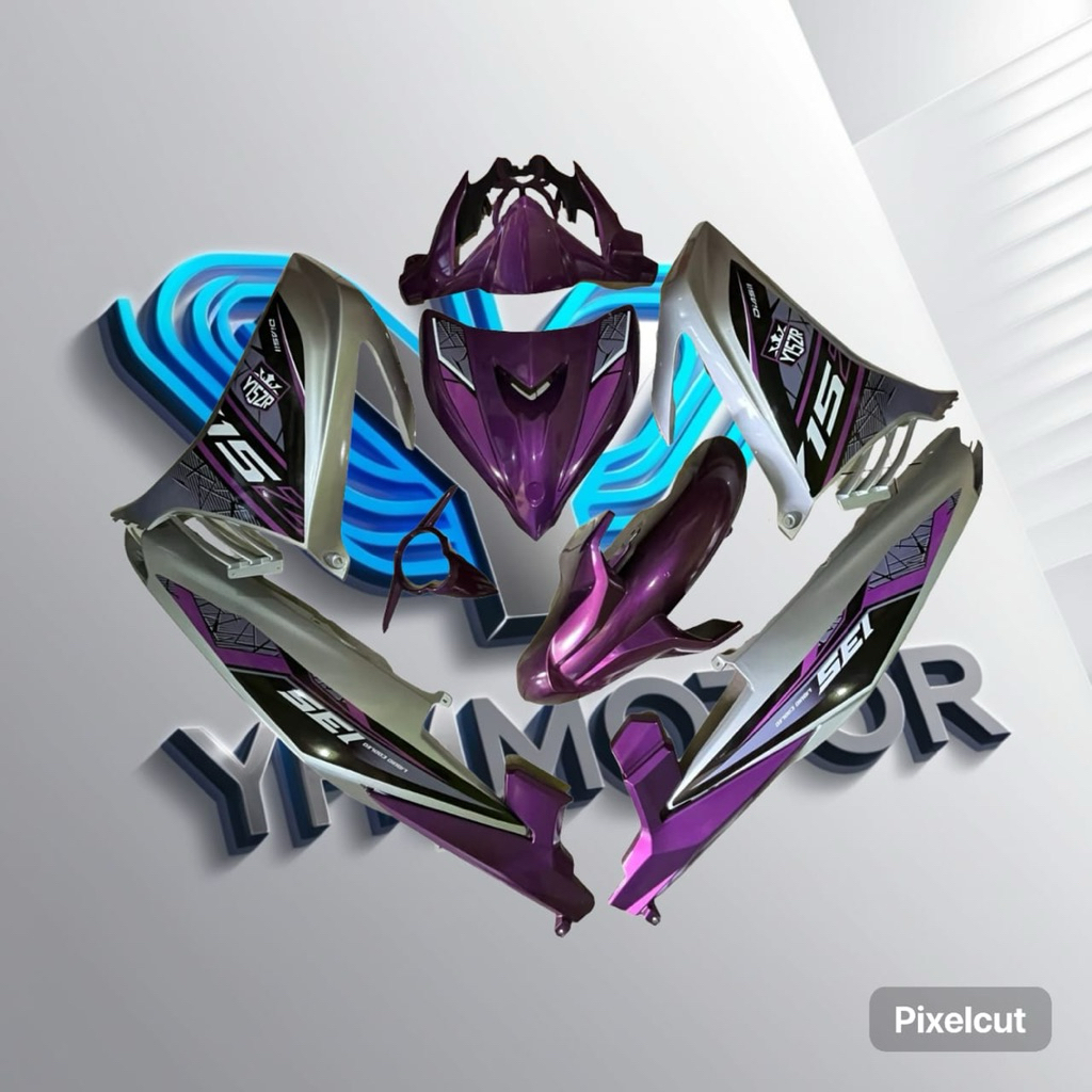 COVER BODY FULLSET HALUS JUPITER MX NEW MX 135 STRIPING CUSTOM UNGU NJMX 135