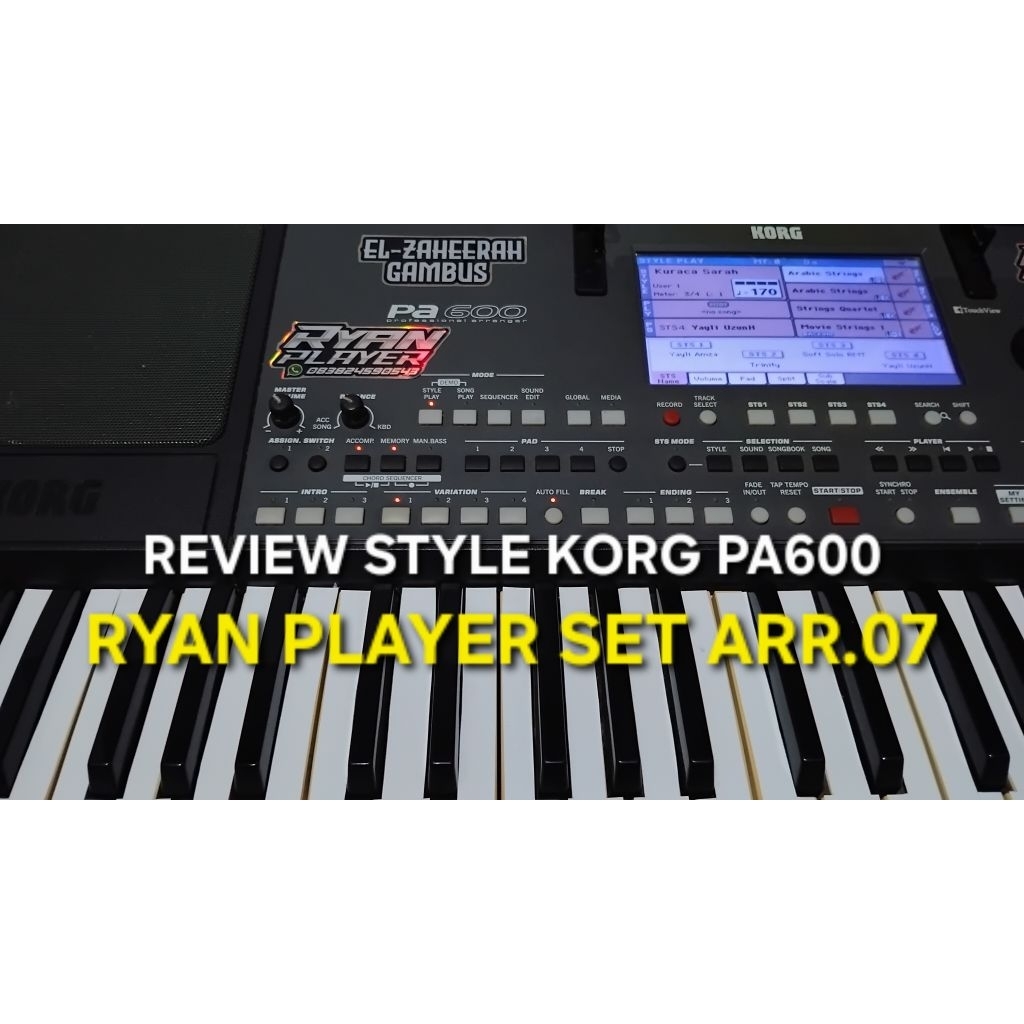 FLASDISK BERISI STYLE DAN SET FULL SAMPLING Set RYAN PLAYER Arr.07 KORG PA600,PA300, PA700 DST. (Tok