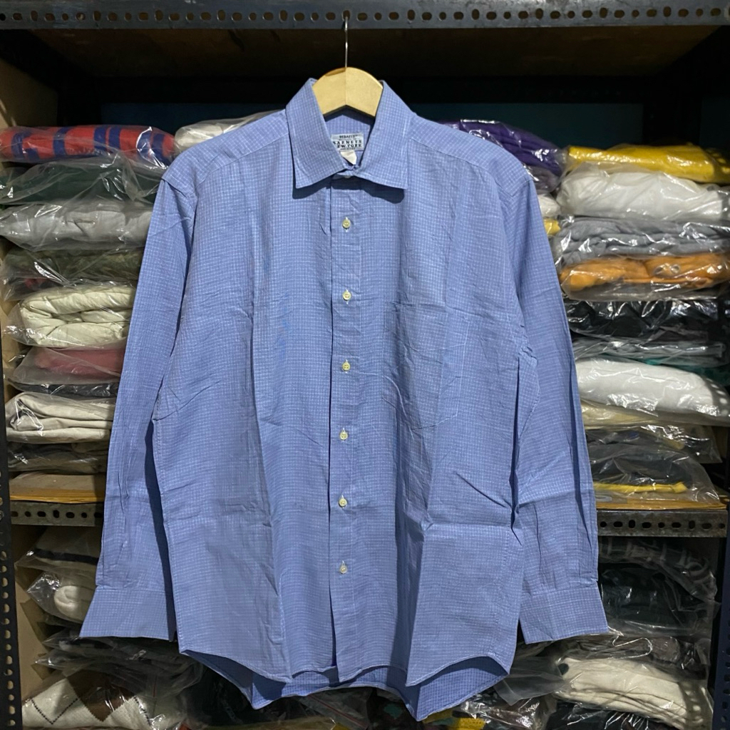 Barneys New York L/S Shirt Biru Size 75x60 Made in Italy
