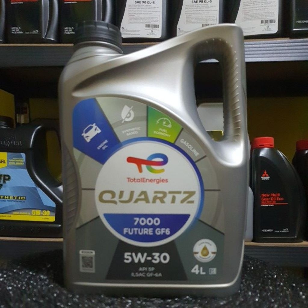 Oli Total Quartz 7000 Future Sae 5W-30 4L Api Service SP/Gf-6A Oli mobil bensin pelumas syntehtic