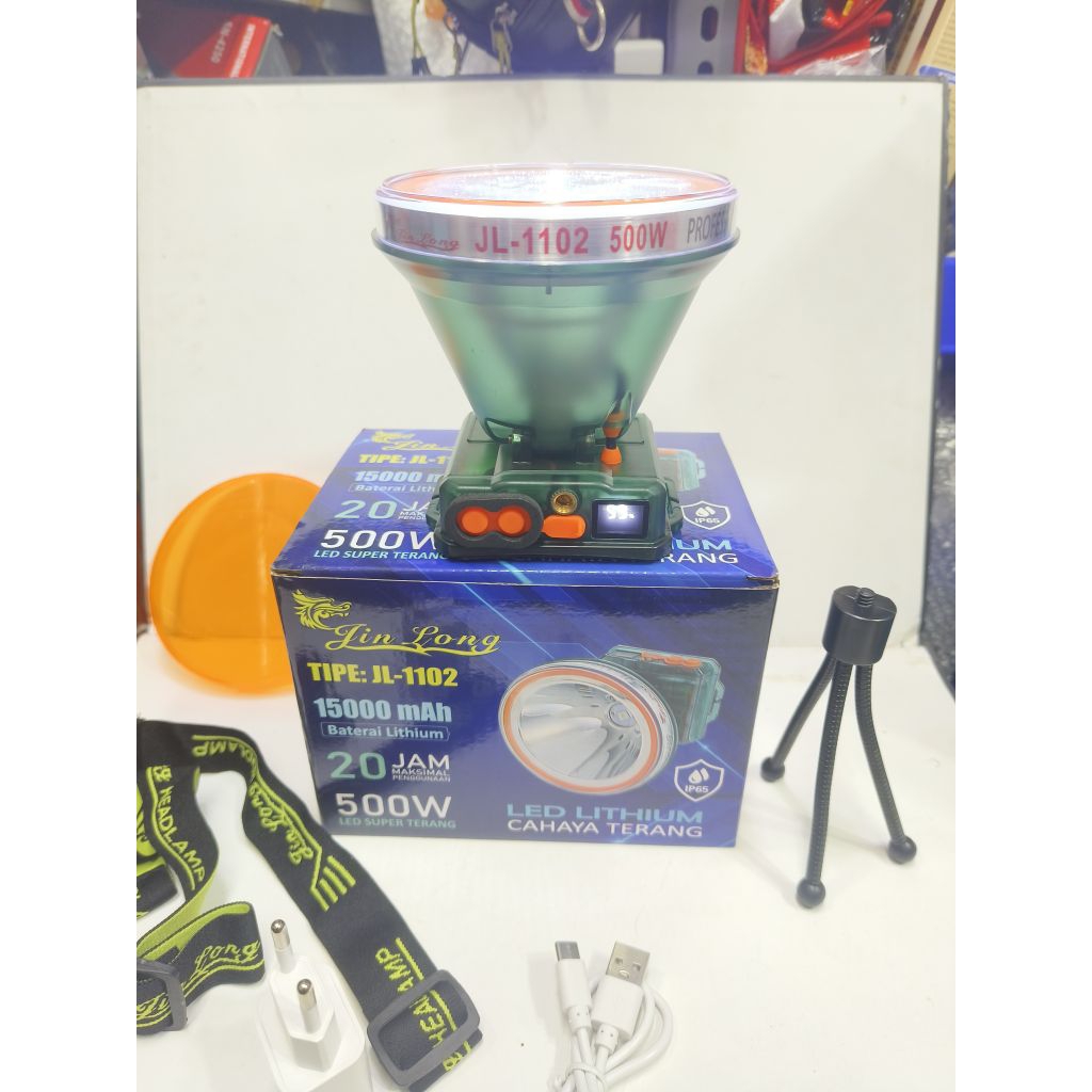 JinLong JL-1102 Senter Kepala 500W / Headlamp Jumbo JinLong LED Super Cahaya Terang