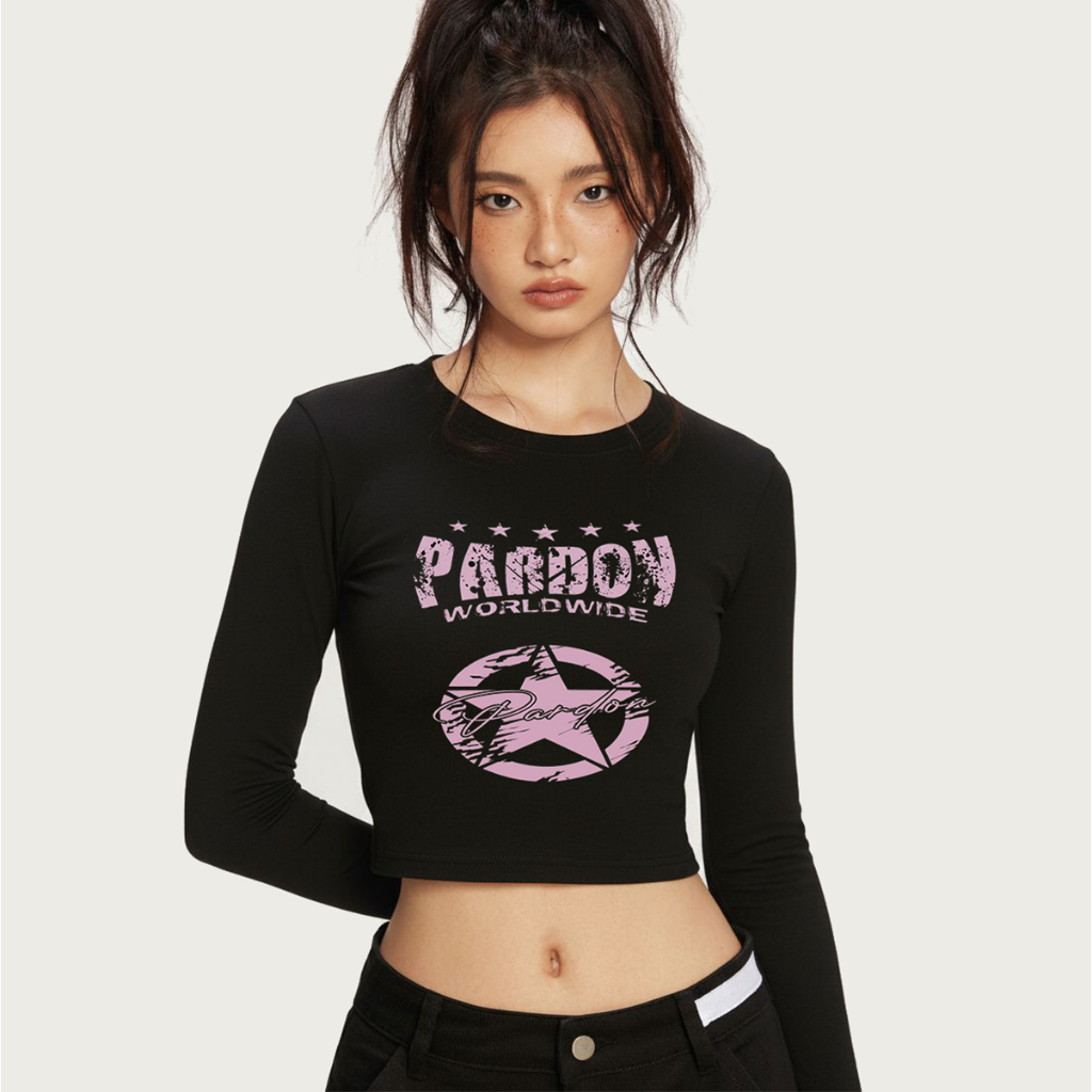 Crop Top Longsleeve Wanita YoseMite National Park / Kaos YoseMite Sam