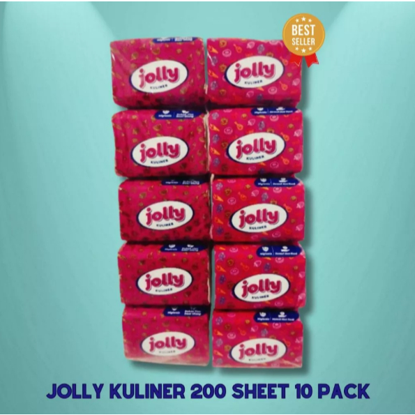 JOLLY POP UP Tissue 10 Pack 200 Sheets Kotak Plastik Rasa Enak