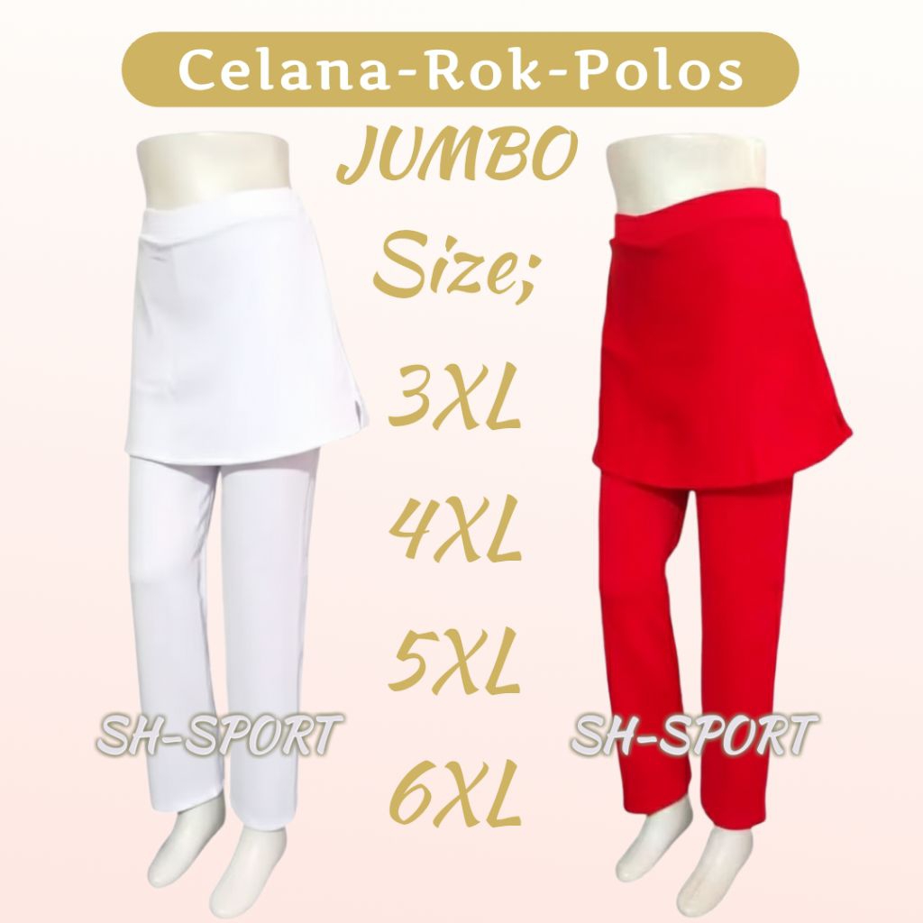 [ JUMBO ][3XL, 4XL, 5XL, 6XL,]>CELANA  ROK POLOS //celana senam wanita//celana olahraga wanita//cela
