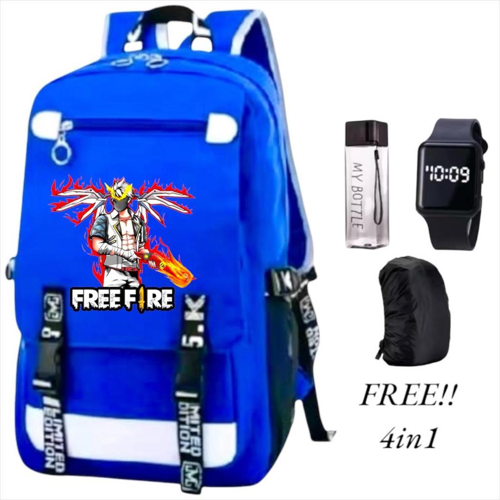 Tas Ransel Free Fire-Backpack Free Fire Gaming-Tas Sekolah Free Fire Anak-Tas Ransel Karakter Free F