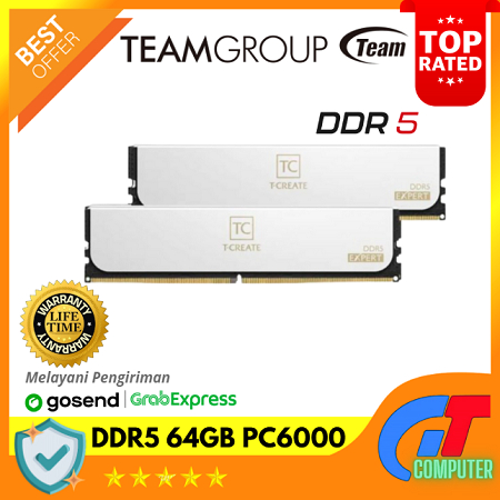 TEAM T-CREATE EXPERT RAM LONGDIMM DDR5 64GB (32GBX2) 6000MHZ