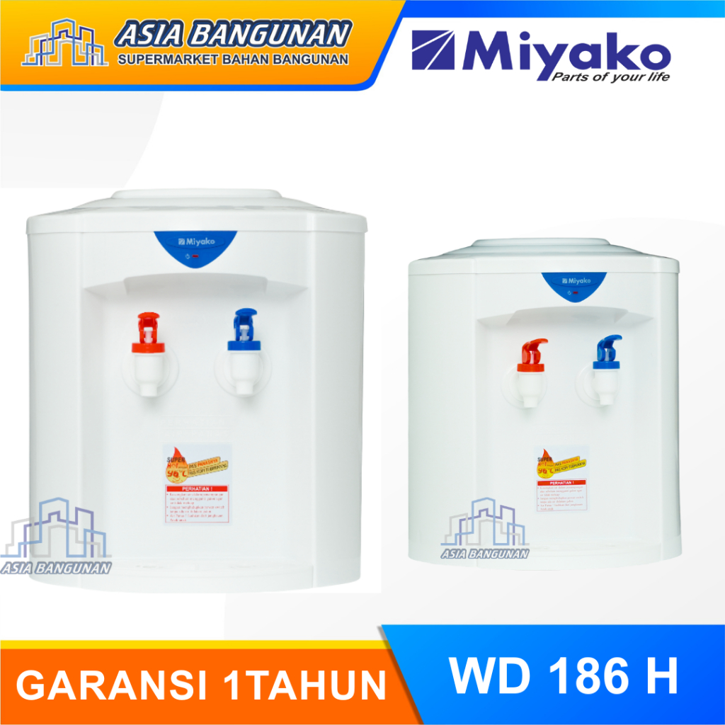 Miyako Dispenser Galon Atas WD 186H Galon Atas Dispenser Low Watt - Asia Bangunan