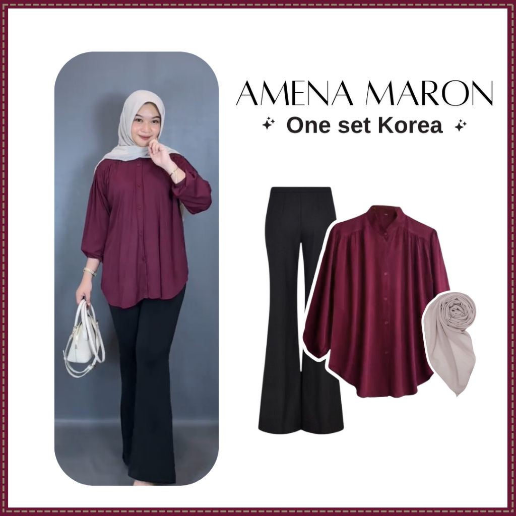 One Set Simpel Dan Kekinian Remaja Terbaru ( Cutbray + Blouse + Bella Square ) SET TC-240