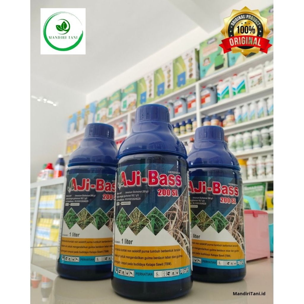 AJI-BASS 200 SL | HERBISIDA KONTAK & SISTEMIK Efektif Basmi Gulma, Tulangan, Grinting. Kemasan 1 Lit