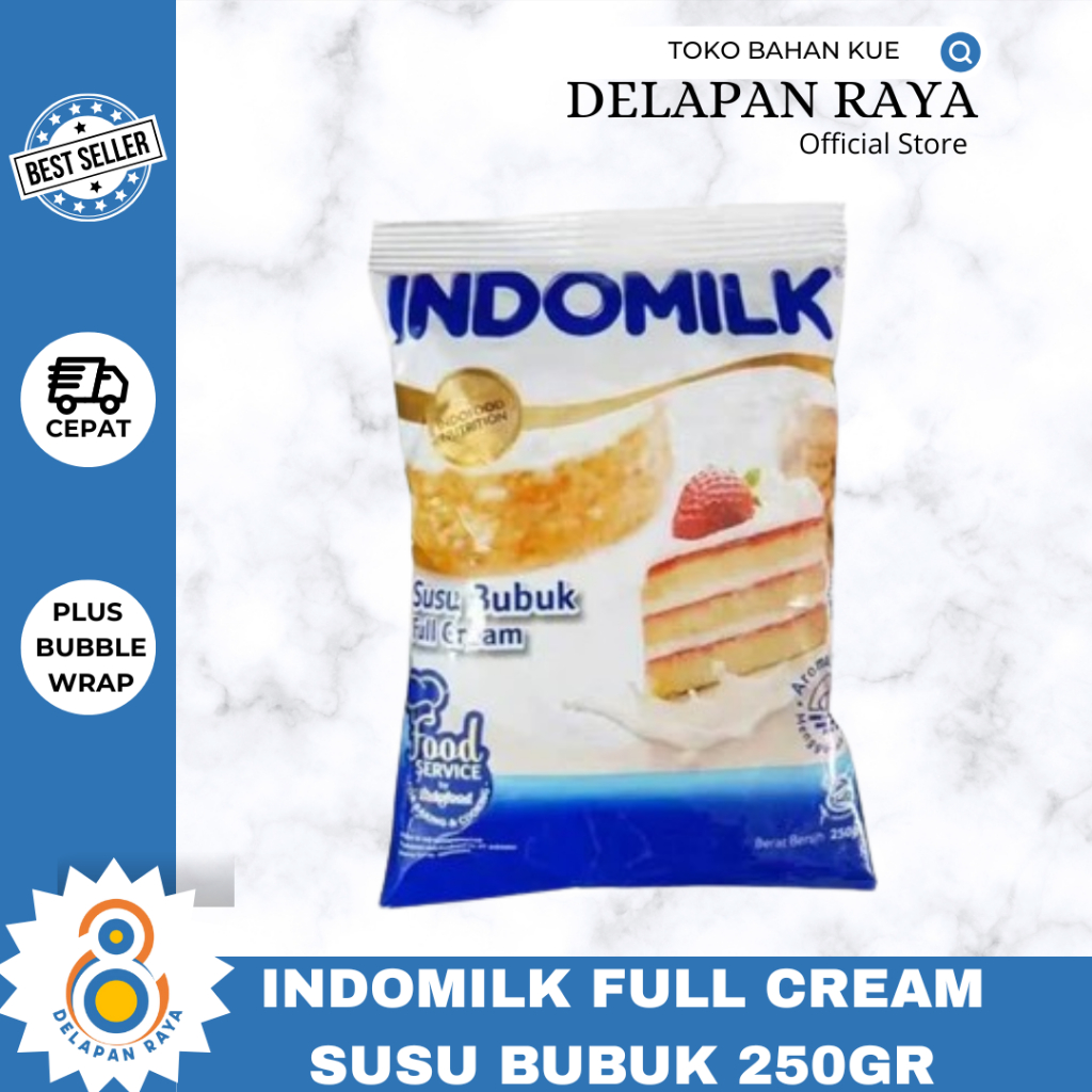 Indomilk Susu Bubuk Full Cream 250gr Untuk Baking -8Raya