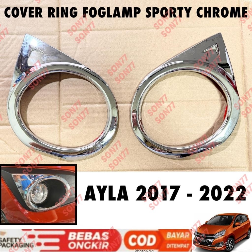 Cover Fog Lamp Ayla 2017 2020 2021 2022 Ring Foglamp Sporty Chrome