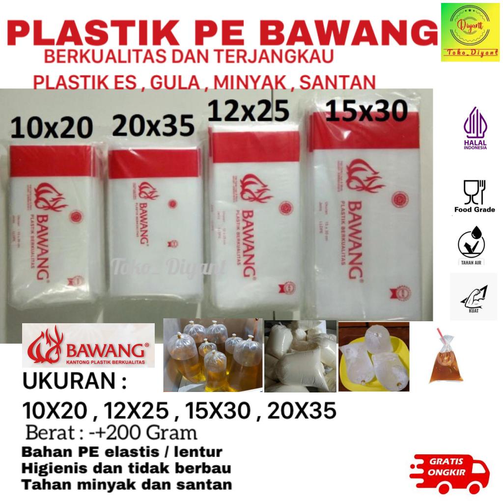 Plastik es PE Bawang | Plastik Es Gula Minyak 10x20 - 12x25 - 15x30 - 20x35 | plastik es kuat , mela