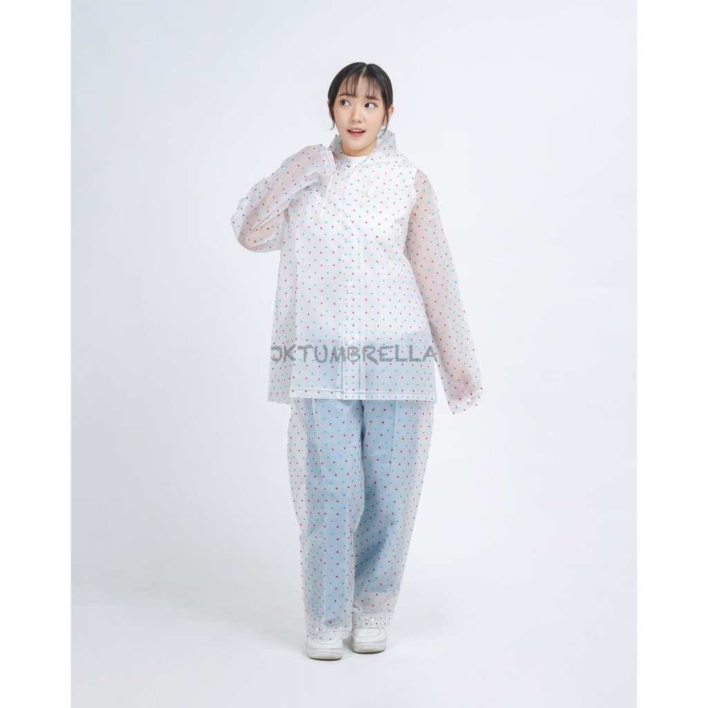 Jas hujan wanita / setelan jas hujan / Jas Hujan Transparan / Jktumbrella - GRC - MJ827