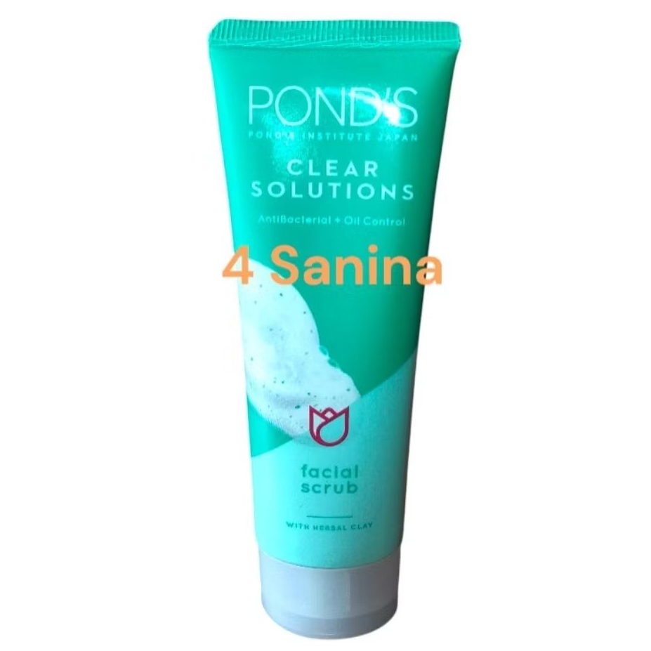 Ponds scrub Clear Solution 50ml.ponds pembersih wajah
