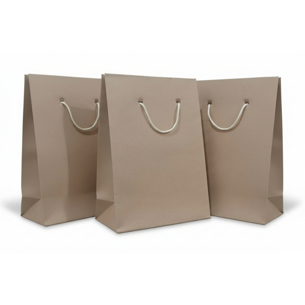 2 PCS - Paper Bag Coklat Kecil Bertali Putih Ukuran 13.5x10x6 cm | Tas Kado Souvenir Gift Packaging 