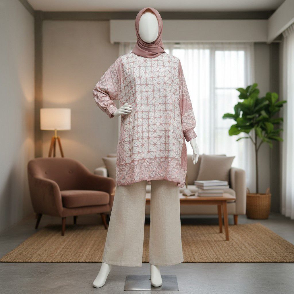 Sallaco Tunik NIRMA l Fashion Pakaian Atasan Wanita Batik Doby l Baju Wanita Motif Unik