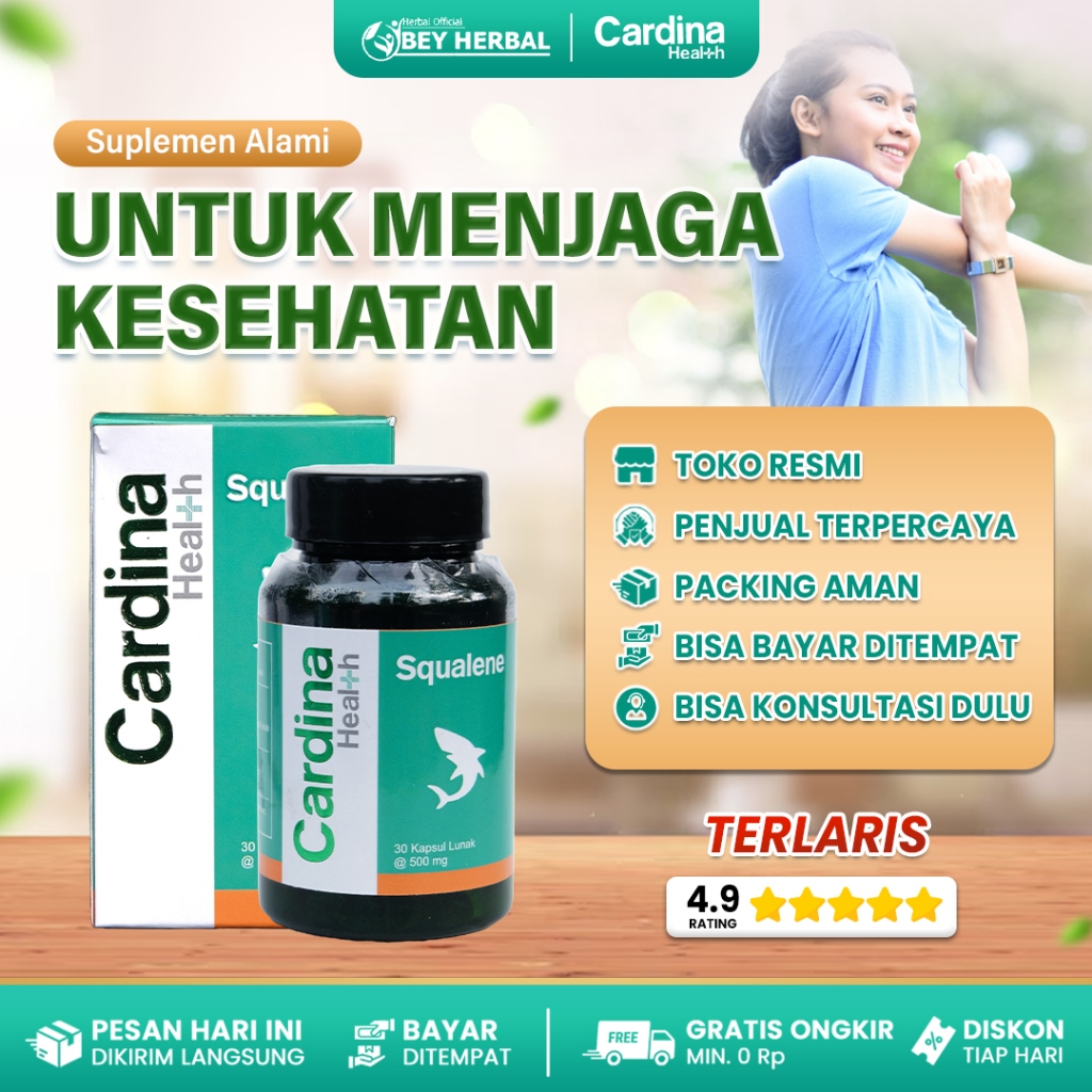 Cardina Squalene Herbal Esktrak Minyak Hati Ikan Hiu - Cardina Health Squalene Original Multi Khasia