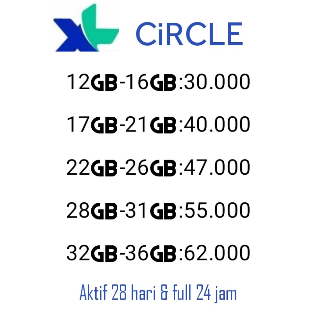 PAKET DATA XL KUOTA CIRCLE MURAH