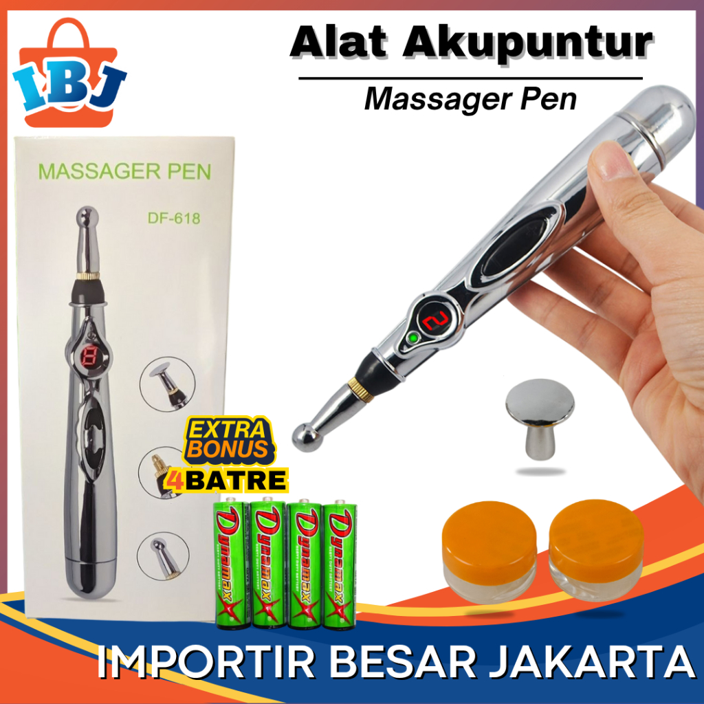BONUS 4 BATERAI PULPEN AKUPUNTUR LASER PENA PIJAT TERAPI REFLEKSI ELEKTRIK MASSAGE Alat Akupuntur Pe