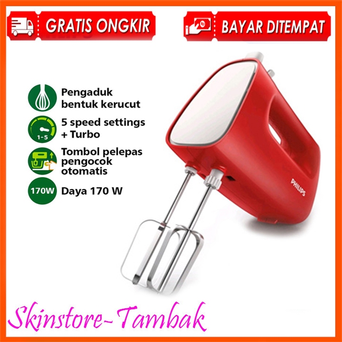Philips Hand Mixer 5 Tingkat Kecepatan Turbo / Mixer Turbo Philips solusi membuat adonan kueh semaki