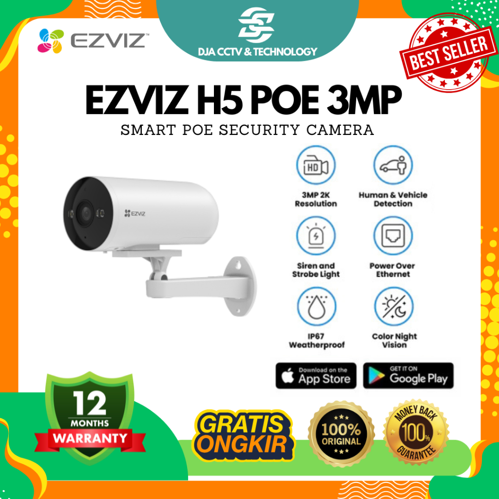 EZVIZ H5 POE 3MP Smart Poe Security Camera