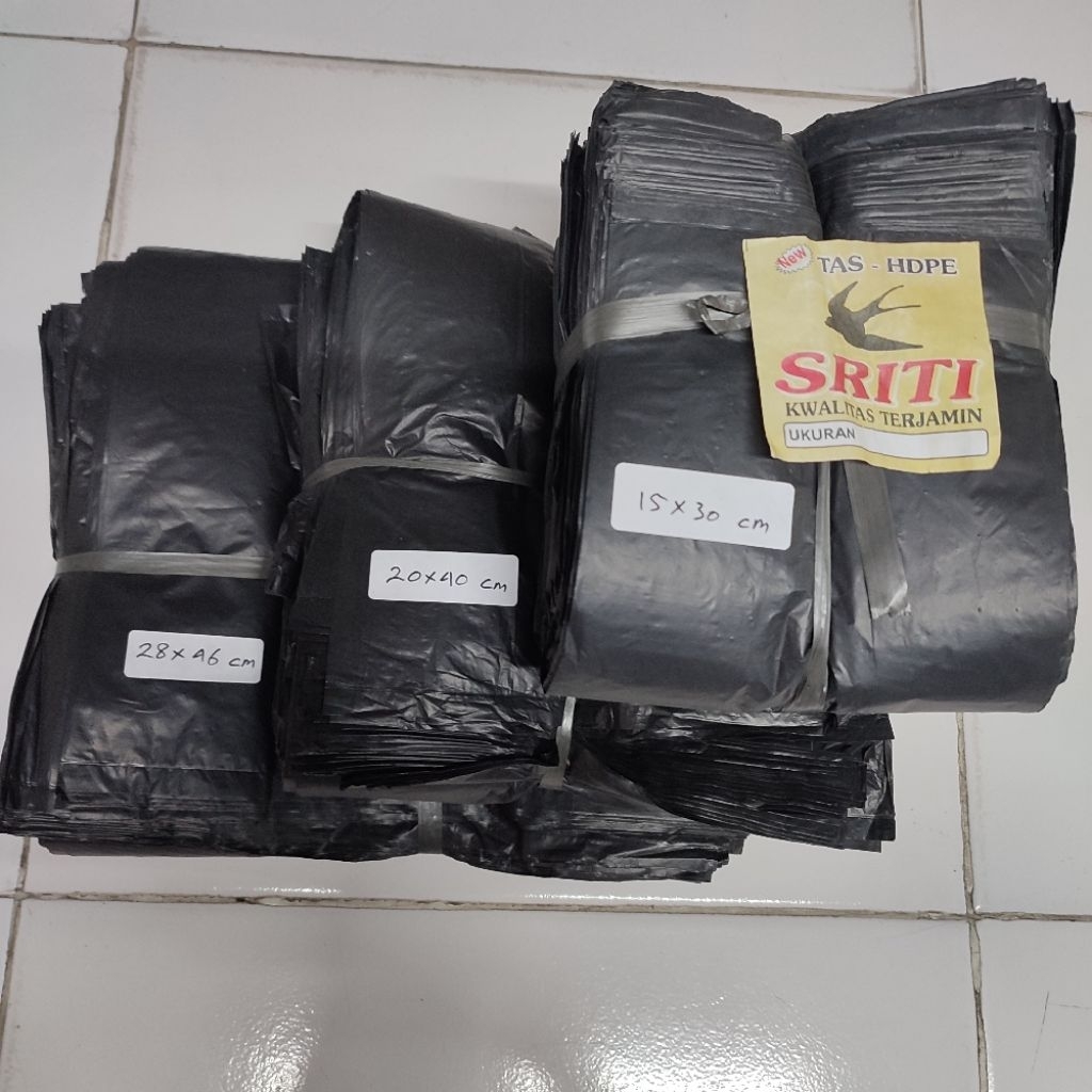 Kresek HD Hitam Kiloan / Kecil / Tanggung / Besar | Kresek 1 Kg / 1 Ikat | Plastik Kresek Loss