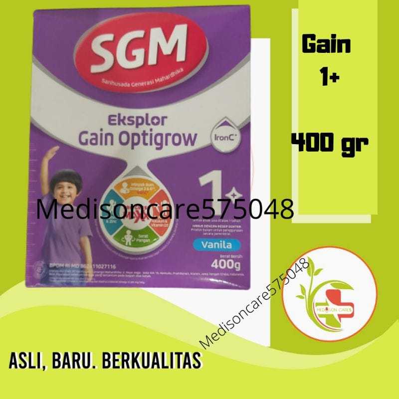 sgm eksplor gain optigrow 1+  susu formula penambah berat badan | 1+ 400 gr kotak kecil