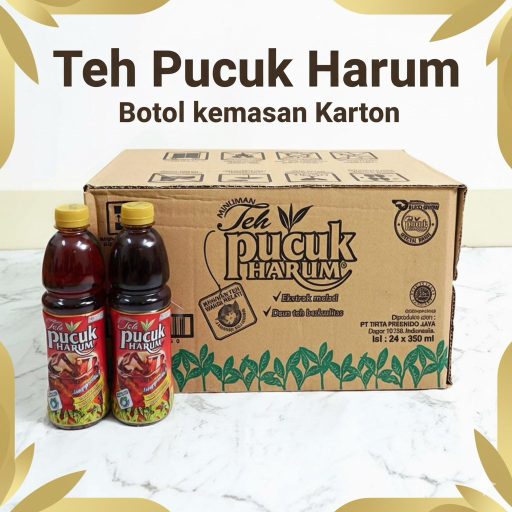 TEH PUCUK HARUM 350ml 1 KARTON (Isi 24 Botol) - Minuman Teh Jasmine DUS Grosir Termurah