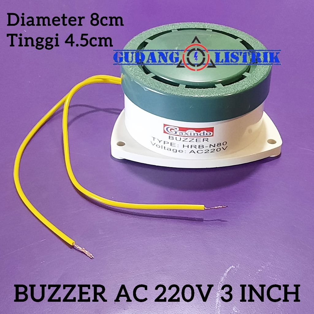 Bell Tet Buzzer Multifungsi Listrik AC 220V 3 Inch Bel Sekolah GAXINDO HRB-N80